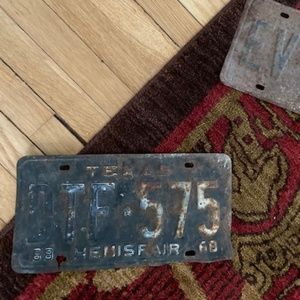 Old Texas Licenses plate 1968